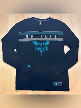 Unk Black Teal Charlotte Hornets Long Sleeve Thermal Shirt